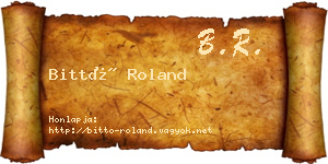 Bittó Roland névjegykártya